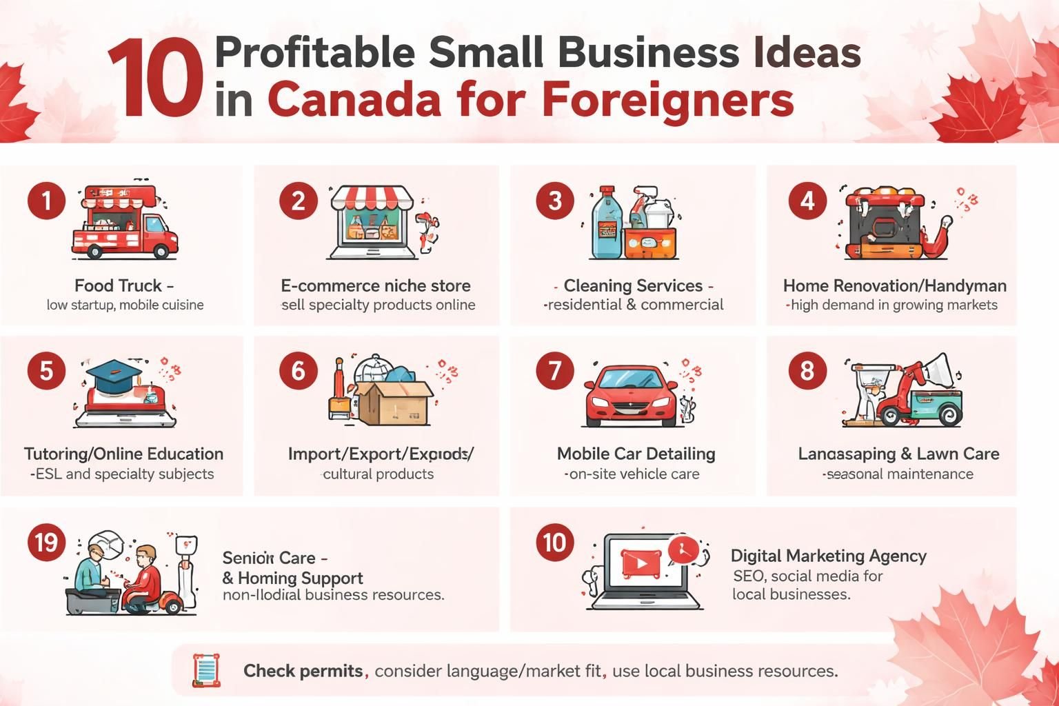 10 Profitable Small Business Ideas in Canada for Foreigners