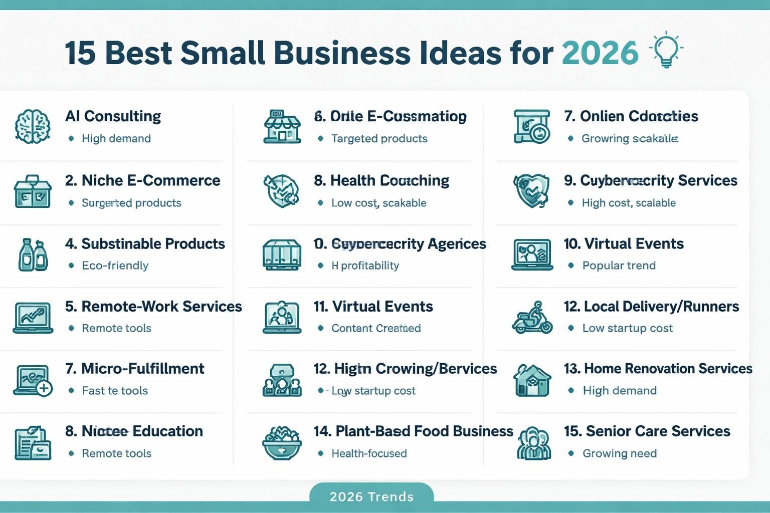 15 Best Small Business Ideas for 2026 Trends, Low Costs, and Growth